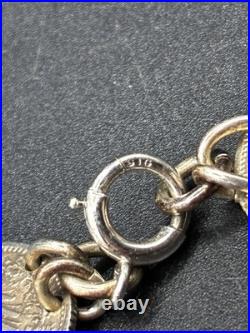 Antique German Coin Necklace 925 Silver Handmade 1/2 Mark Vintage Round Pendant