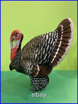 Antique German Composition Turkey 5.75 Candy Container Paper Mache Thanksgiving
