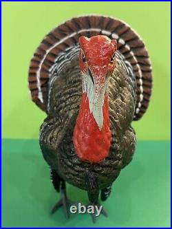 Antique German Composition Turkey 5.75 Candy Container Paper Mache Thanksgiving