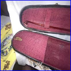 Antique German/Czech Stradivarius Copy Violin with Vintage Case & Bow Great Tone