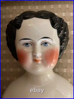 Antique German Dark Haired China Head Doll Large 25 Kister