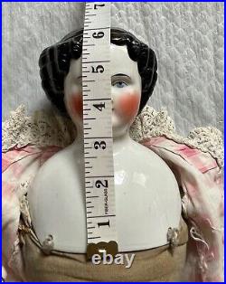 Antique German Dark Haired China Head Doll Large 25 Kister