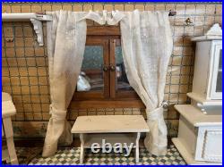 Antique German Doll House Kitchen Dining Room Blue/White Room Box WithContents