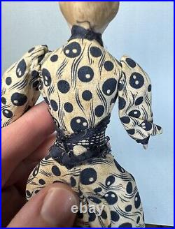 Antique German Dollhouse Doll Bisque Lady All Original 6 1/2 Edwardian Era
