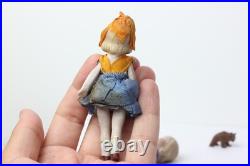 Antique German Dollhouse Dolls Sisters 1920 Original Clothing Miniatures