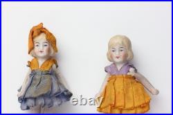 Antique German Dollhouse Dolls Sisters 1920 Original Clothing Miniatures