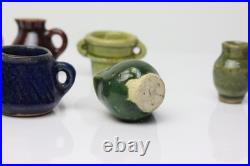 Antique German Dollhouse Erzgebirge Kitchen Wall Shelf Ceramic Pitcher Miniature