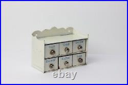 Antique German Dollhouse Gebruder Bing Enameled Spice Cabinet 112 Miniature