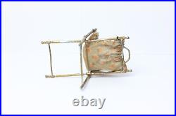 Antique German Dollhouse Gerlach Soft Metal Folding Sewing Basket Miniature