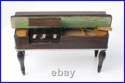 Antique German Dollhouse J. D. Kestner Biedermeier 1850's Pianoforte Miniature