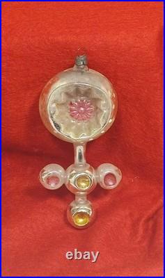 Antique German Double-sided indented Fantasy Early 1900s Glass Ornament Unusual