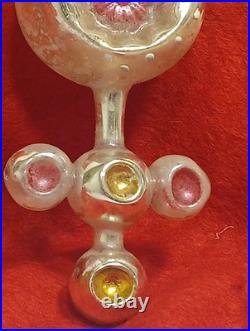 Antique German Double-sided indented Fantasy Early 1900s Glass Ornament Unusual