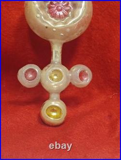 Antique German Double-sided indented Fantasy Early 1900s Glass Ornament Unusual