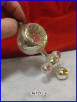 Antique German Double-sided indented Fantasy Early 1900s Glass Ornament Unusual