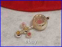 Antique German Double-sided indented Fantasy Early 1900s Glass Ornament Unusual