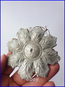 Antique German Dresden Cardboard Christmas Ornament Double Sided Snowflake