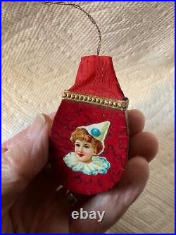 Antique German Dresden Christmas Candy Container With Children Ornament