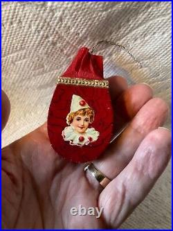 Antique German Dresden Christmas Candy Container With Children Ornament