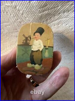 Antique German Dresden Christmas Candy Container With Dutch Boy Ornament