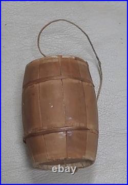 Antique German Dresden Christmas Ornament Barrel Candy Container