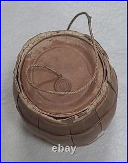 Antique German Dresden Christmas Ornament Barrel Candy Container