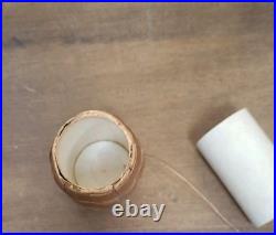 Antique German Dresden Christmas Ornament Barrel Candy Container