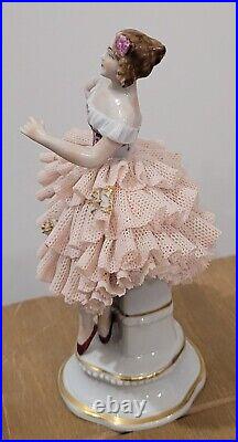 Antique German Dresden Lace Ballerina Figurine