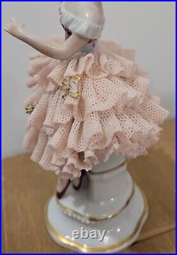 Antique German Dresden Lace Ballerina Figurine