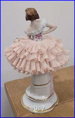 Antique German Dresden Lace Ballerina Figurine