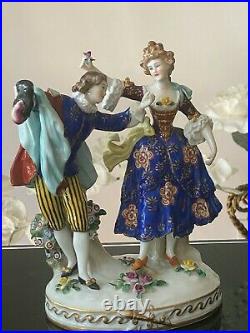 Antique German Dresden Porcelain Figurine A Couple
