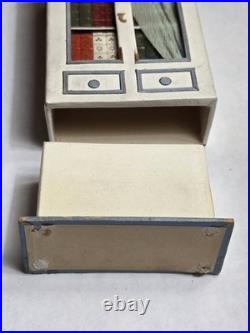 Antique German Dresden cardboard bookcase candy container dollhouse miniature