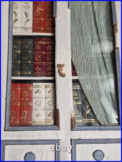 Antique German Dresden cardboard bookcase candy container dollhouse miniature