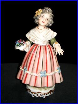 Antique German Dressel Kister Girl & Flower Bouquet Doll Rare Porcelain Figurine Antique German Dressel Kister Girl & Flower Bouquet Doll Rare Porcelain Figurine