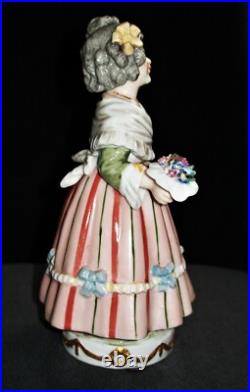 Antique German Dressel Kister Girl & Flower Bouquet Doll Rare Porcelain Figurine