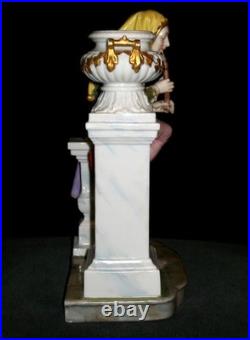 Antique German Dressel Kister Medieval Jester Musician Doll Porcelain Figurine