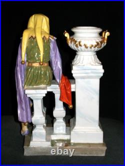 Antique German Dressel Kister Medieval Jester Musician Doll Porcelain Figurine