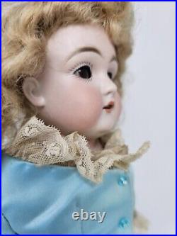 Antique German Early Kestner Bisque Shoulder Head Doll, Mohair Wig 17