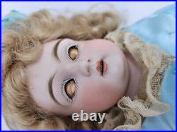 Antique German Early Kestner Bisque Shoulder Head Doll, Mohair Wig 17