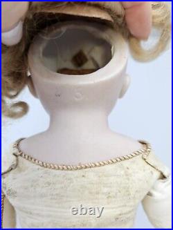 Antique German Early Kestner Bisque Shoulder Head Doll, Mohair Wig 17