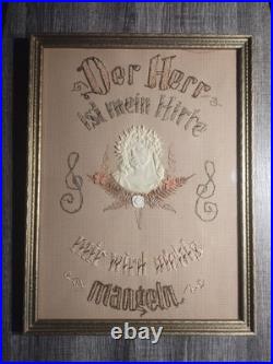Antique German Embroidery House Blessings Pre 1930 Great Condition