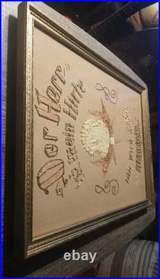 Antique German Embroidery House Blessings Pre 1930 Great Condition