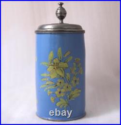 Antique German Faience Walzenkrug Beer Stein Schrezheim Floral Theme dat. 1806 Antique German Faience Walzenkrug Beer Stein Schrezheim Floral Theme dat. 1806