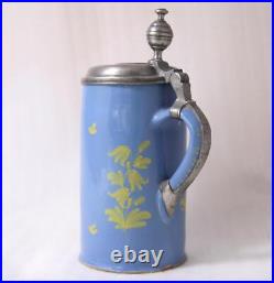 Antique German Faience Walzenkrug Beer Stein Schrezheim Floral Theme dat. 1806 Antique German Faience Walzenkrug Beer Stein Schrezheim Floral Theme dat. 1806