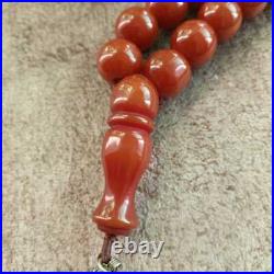 Antique German Faturan Bakelite misky veins damari Prayer beads necklace 115 gra