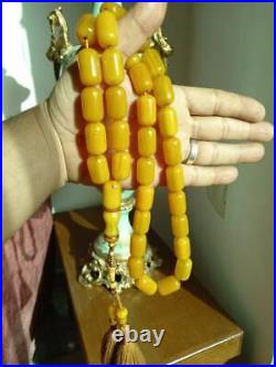 Antique German Faturan Bakelite misky veins damari Prayer beads necklace 152 gra
