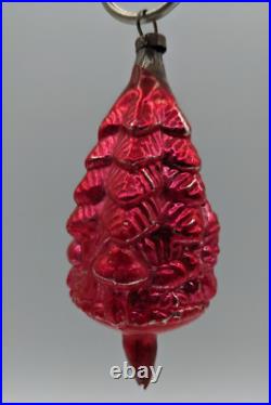 Antique German Figural Santa Mushroom Christmas Pine Tree Ornament Feather