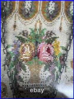 Antique German Flapper Purse Framed- Glass Beaded