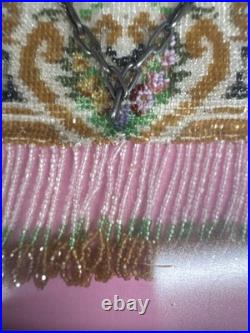 Antique German Flapper Purse Framed- Glass Beaded