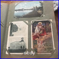 Antique German Floral Photo Album With 247 Antique/Vintage Postcards Ephemera