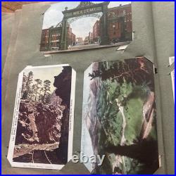 Antique German Floral Photo Album With 247 Antique/Vintage Postcards Ephemera